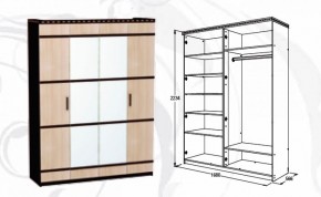 Шкаф 1680 мм 4-х дверный Ольга-13 в Ревде - revda.mebel-e96.ru