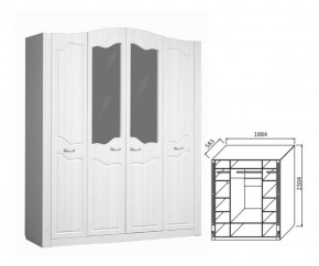 Шкаф 4-х дверный для платья и белья Ева-10 в Ревде - revda.mebel-e96.ru | фото