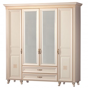 Шкаф для одежды 4-дверный с зеркалом Марлен 493 (Яна) в Ревде - revda.mebel-e96.ru