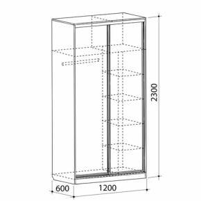 Шкаф-купе Рио 1-600 (полки справа) в Ревде - revda.mebel-e96.ru