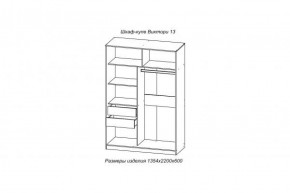 Шкаф-купе ВИКТОРИ-13 Анкор темный в Ревде - revda.mebel-e96.ru