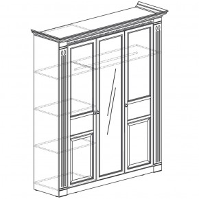 Шкаф трехдверный Лючия 180 дуб оксфорд (Яна) в Ревде - revda.mebel-e96.ru