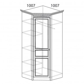 Шкаф угловой Лючия 183 дуб оксфорд (Яна) в Ревде - revda.mebel-e96.ru