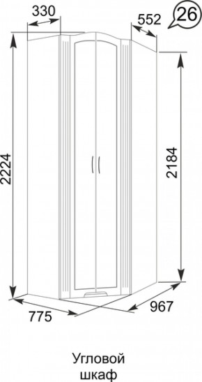 Шкаф угловой Виктория 26 в Ревде - revda.mebel-e96.ru