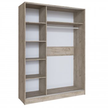 Шкаф-купе Стиль-2 1600 мм крафт белый/крафт серый (Текс) в Ревде - revda.mebel-e96.ru