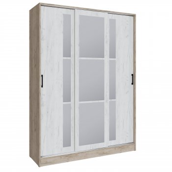 Шкаф-купе Стиль-2 1600 мм крафт белый/крафт серый (Текс) в Ревде - revda.mebel-e96.ru