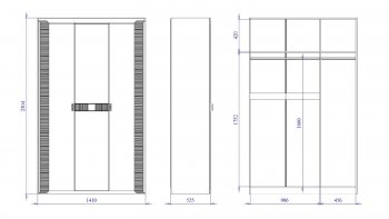 Шкаф 1400 мм 3-дверный Сиде (СБК) в Ревде - revda.mebel-e96.ru