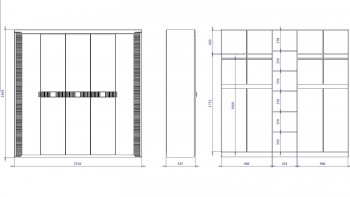 Шкаф 2300 мм 5 дверный Сиде (СБК) в Ревде - revda.mebel-e96.ru