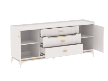 Комод широкий Сиде Белый (СБК) в Ревде - revda.mebel-e96.ru