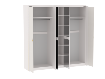 Шкаф 2300 мм 5-дверный NEW Сиде Белый (СБК) в Ревде - revda.mebel-e96.ru