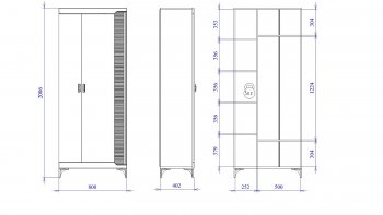 Шкаф 800 мм 2-дверный NEW Сиде Белый (СБК) в Ревде - revda.mebel-e96.ru