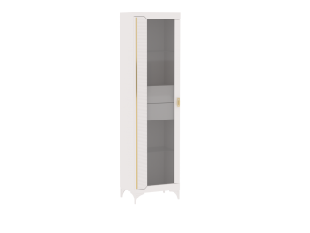 Пенал со стеклом узкий NEW Сиде Белый (СБК) в Ревде - revda.mebel-e96.ru