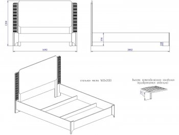 Кровать двуспальная Сиде Белый (СБК) в Ревде - revda.mebel-e96.ru