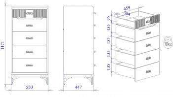 Комод высокий Сиде Белый (СБК) в Ревде - revda.mebel-e96.ru