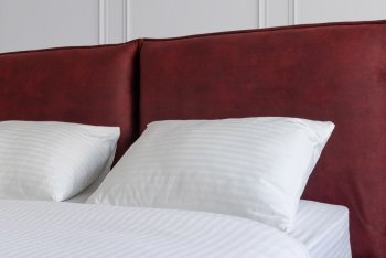 Кровать мягкая Сильвия, бордо (ДСВ) в Ревде - revda.mebel-e96.ru