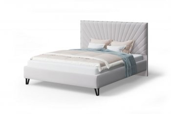 Кровать с ПМ Сильвия мягкая Moonlight (серо-бежевый), 1600 (МЛК) в Ревде - revda.mebel-e96.ru