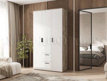 Шкаф 1200 мм Сильвия, дуб юкон/белый (Миф) в Ревде - revda.mebel-e96.ru