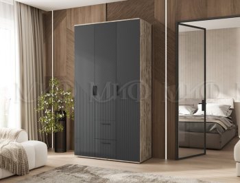 Шкаф 1200 мм Сильвия, дуб юкон/графит (Миф) в Ревде - revda.mebel-e96.ru