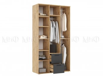 Шкаф 1200 мм Сильвия, крафт/графит (Миф) в Ревде - revda.mebel-e96.ru