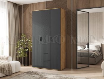 Шкаф 1200 мм Сильвия, крафт/графит (Миф) в Ревде - revda.mebel-e96.ru