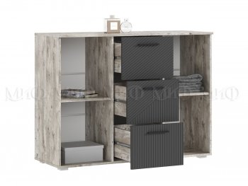 Комод Сильвия, дуб юкон/графит (Миф) в Ревде - revda.mebel-e96.ru