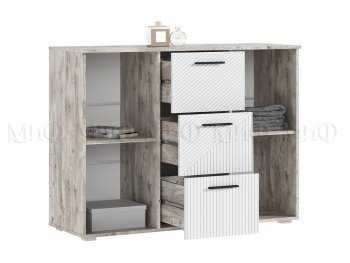 Комод Сильвия, дуб юкон/белый (Миф) в Ревде - revda.mebel-e96.ru