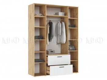 Шкаф 1600 мм Сильвия, крафт/белый (Миф) в Ревде - revda.mebel-e96.ru