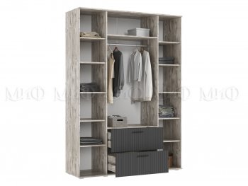 Шкаф 1600 мм Сильвия, дуб юкон/графит (Миф) в Ревде - revda.mebel-e96.ru