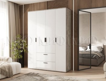 Шкаф 1600 мм Сильвия, дуб юкон/белый (Миф) в Ревде - revda.mebel-e96.ru