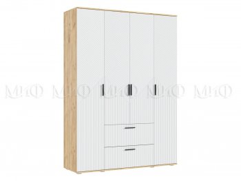 Шкаф 1600 мм Сильвия, крафт/белый (Миф) в Ревде - revda.mebel-e96.ru