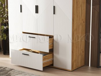Шкаф 1600 мм Сильвия, крафт/белый (Миф) в Ревде - revda.mebel-e96.ru