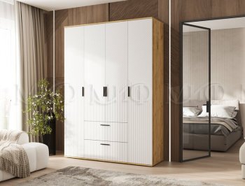 Шкаф 1600 мм Сильвия, крафт/белый (Миф) в Ревде - revda.mebel-e96.ru