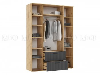 Шкаф 1600 мм Сильвия, крафт/графит (Миф) в Ревде - revda.mebel-e96.ru