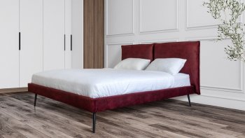 Кровать мягкая Сильвия, бордо (ДСВ) в Ревде - revda.mebel-e96.ru