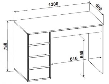 Стол компьютерный №13+пенал ШК-5 (СВ) в Ревде - revda.mebel-e96.ru