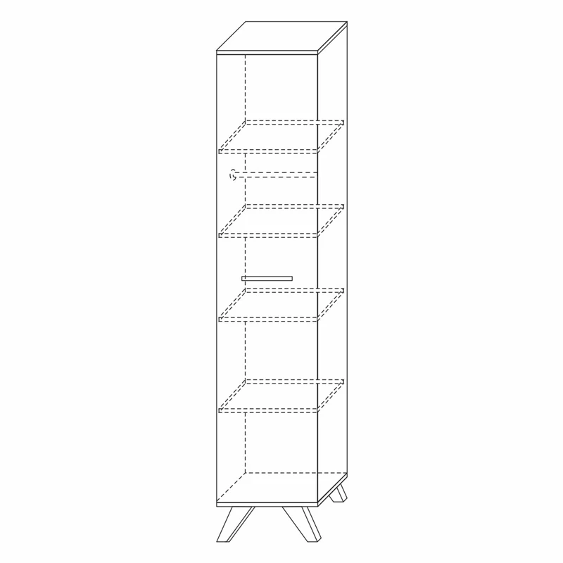 Шкаф-пенал 400 мм Вега Скандинавия, белый гл.(Кураж) в Ревде - revda.mebel-e96.ru