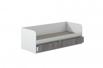 Кровать Соната 900 белый/крафт серый (Зарон) в Ревде - revda.mebel-e96.ru
