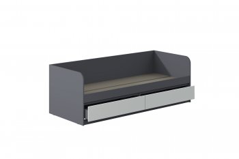 Кровать Соната 900 графит/белый (Зарон) в Ревде - revda.mebel-e96.ru