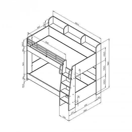 Двухъярусная кровать Соня-5 левая (ФМ) в Ревде - revda.mebel-e96.ru