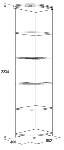 Стеллаж угловой Ольга-13 (400*562) в Ревде - revda.mebel-e96.ru