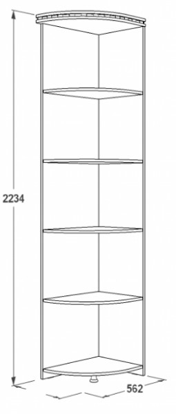 Стеллаж угловой Ольга-13 (562*562) в Ревде - revda.mebel-e96.ru