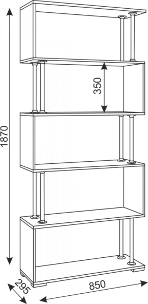 Стеллаж Зигзаг-1 (Риннер) в Ревде - revda.mebel-e96.ru