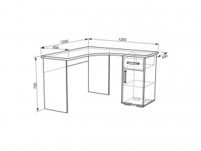 Стол компьютерный угловой Лайт-1 (1200) в Ревде - revda.mebel-e96.ru