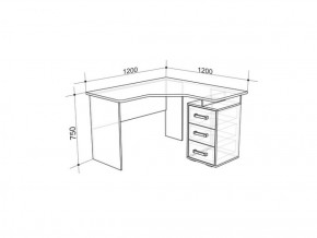 Стол компьютерный угловой Лайт-2 (1200) в Ревде - revda.mebel-e96.ru