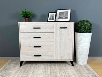 Комод-Тумба (1дв,4ящ) SVETLANA LOFT, сосна белая (Генезис) в Ревде - revda.mebel-e96.ru