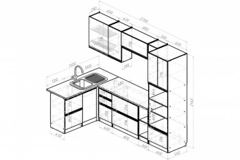 Кухонный гарнитур Сюита мега прайм 1500*2700 мм (Герда) в Ревде - revda.mebel-e96.ru
