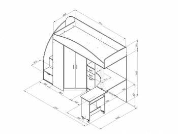 Кровать-чердак Теремок 1 Гранд Белый/оранжевый (ФМ) в Ревде - revda.mebel-e96.ru