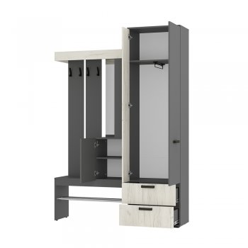 Прихожая Трамп графит/крафт белый (БТС) в Ревде - revda.mebel-e96.ru