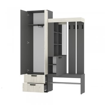 Прихожая Трамп графит/крафт белый (БТС) в Ревде - revda.mebel-e96.ru