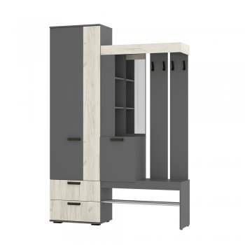 Прихожая Трамп графит/крафт белый (БТС) в Ревде - revda.mebel-e96.ru